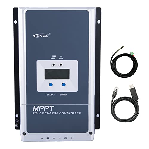 Aleyfeng EPEVER 50Amp MPPT Solar Charge Controller,12V/24V/36V/48VDC 150V 2500W Solar Panel Regulator for Lithium Lead-Acid Gel/Sealed/Flooded Battery,LCD Display Parameter Adjust, Tracer5415an/RS485