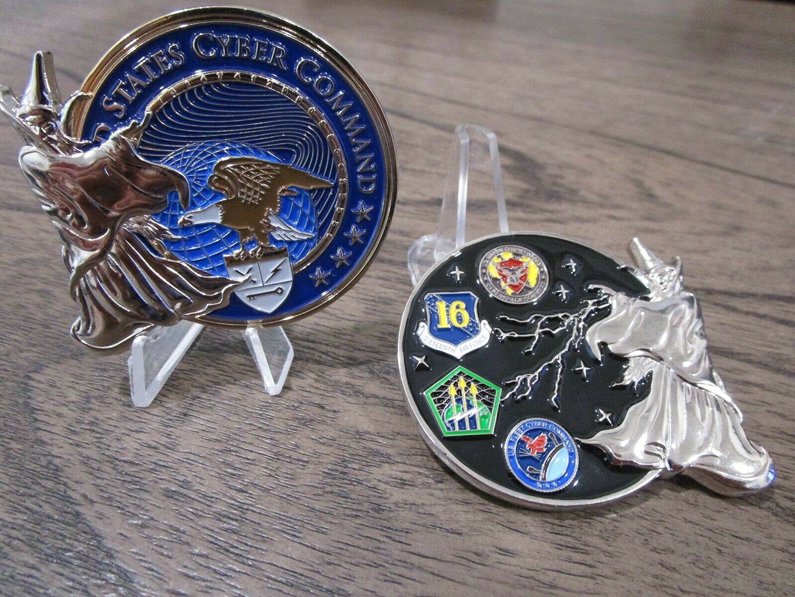 US Cyber Command CYBERCOM USN USAF Army NSA Wizard Challenge Coin