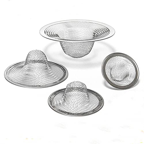 UUYYEO 20 Pcs Small Mesh Sink Strainer Stainless Steel Mesh Round Filter Garbage Disposal Basket Filter Drain Hair Catcher