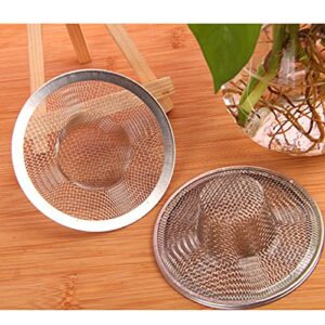 UUYYEO 20 Pcs Small Mesh Sink Strainer Stainless Steel Mesh Round Filter Garbage Disposal Basket Filter Drain Hair Catcher