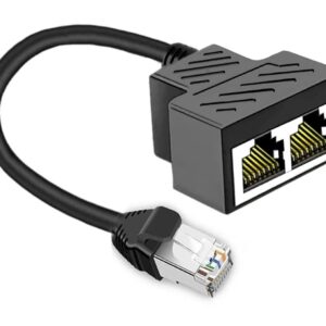 RJ45 Network Ethernet Splitter 1 2 Cable Adapter Male to 2 Female, Suitable Super Cat5-7, Cmpatible with ADSL, Hubs, TVs, Set-top Boxes, Routers, Wireless Devices, Computers