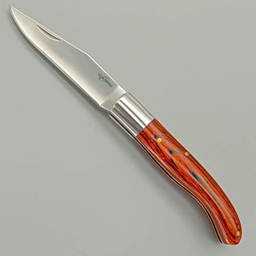 GAJING Well-polished Red Cherry Wood Handle Small Pocket Knife for Women/Men with 3 inches blade,Old Timer's Traditional Barlow Folding Slipjoint EDC Knife