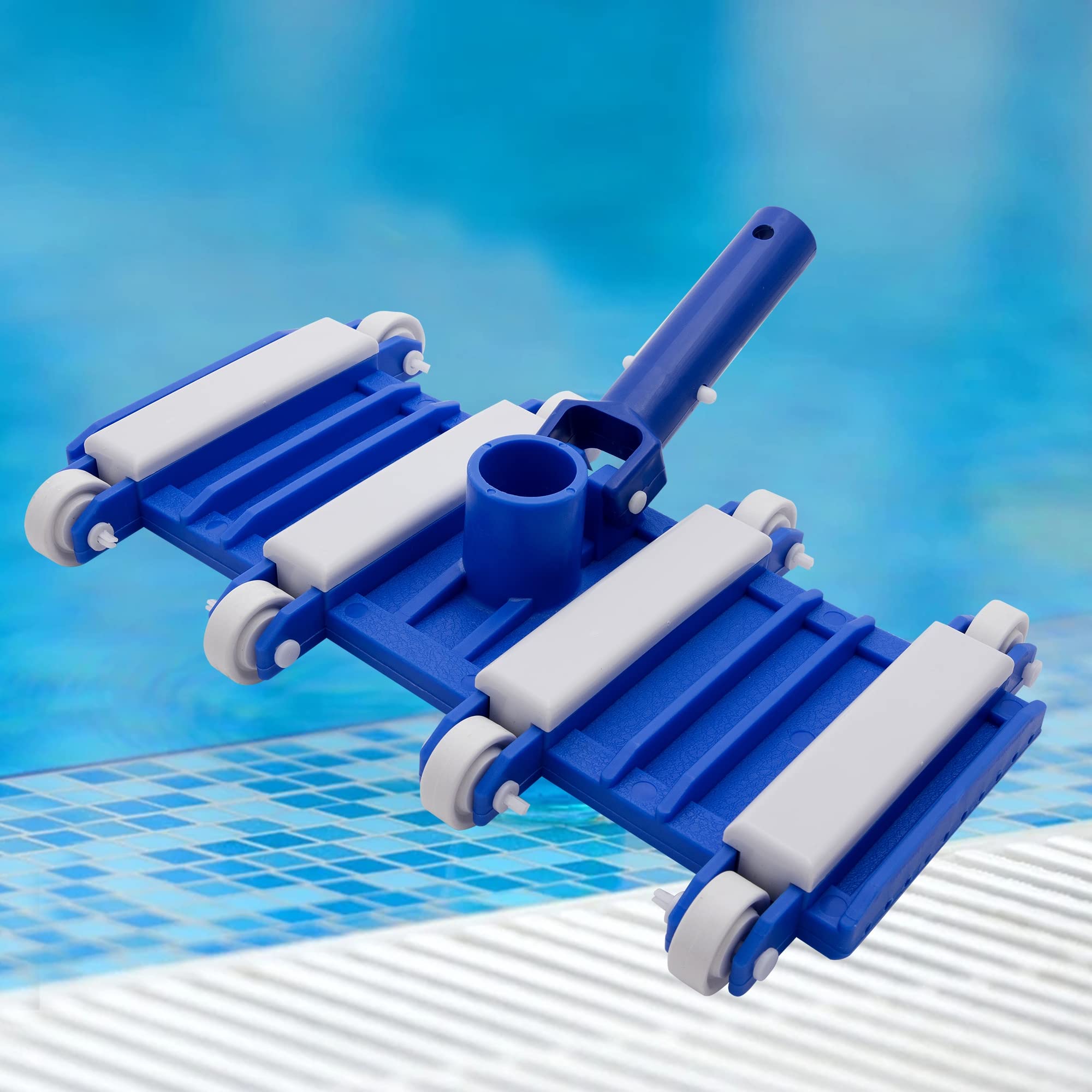 Uoark Pool Vacuum Head with Wheels, 14" Heavy Duty Head, Flexible Swimming Pool Vacuum Head with Swivel(Pole not Included)