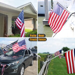 PPeen Flag Pole Kit for Outside House 6ft Stainless Steel Black Flagpole Wall Mounted Tangle Free American Flagpole for Residential Porch Garden Yard Truck Boat Commercial(only flagpole)