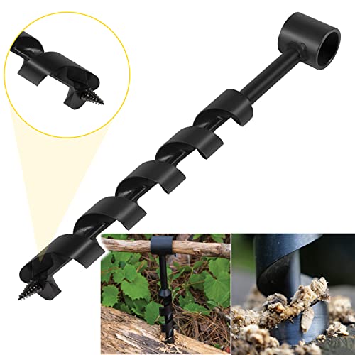 Yoursme 1” x 12” Scotch Eye Wood Auger Drill Bit - Hand Auger for Bushcraft Backpack and Camping - Addition Tool to Survival and Camping Gear Packs