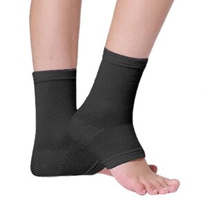 txbona 1 pair kids compression sleeves foot arch support,kids children ankle brace,plantar fasciitis sock for sprained ankle or sports (black)