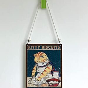 Kitty Biscuits You Need We Knead Cat Retro Sign Vintage Decor For Home Office 12" * 8" (020)