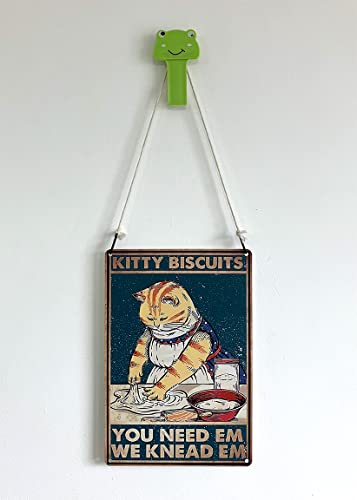 Kitty Biscuits You Need We Knead Cat Retro Sign Vintage Decor For Home Office 12" * 8" (020)