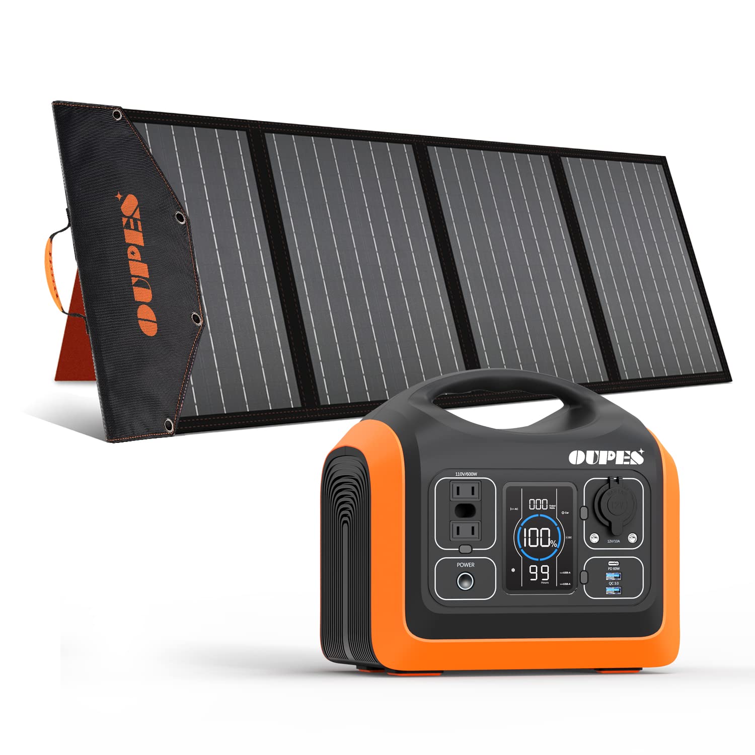 OUPES 3600W Portable Power Station Mega 3, 3072Wh Solar Generator w/ 5 AC Outlets (7000W Surge), LiFePO4 Battery Backup 2100W Solar Input, Emergency UPS power station for Home Use, Power Outage