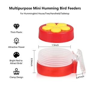 PiiSheou 4 Pack Handheld Hummingbird Feeders, Mini Plastic Window Hummingbird Feeders with Clips for Hummingbird House,Flowerpot,Tree Branch