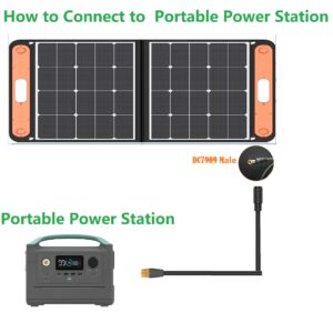 DC 8mm Female /DC7909 ToXT60 Female Connectors Adapter Connect Solar Panel for Lipo Battery Pack Compatible Portable Power Station River Delta and Solar Generator 1M/3Ft