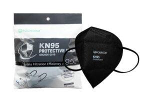 powecom kn95 respirator face masks (10 pack) | black | earloop style