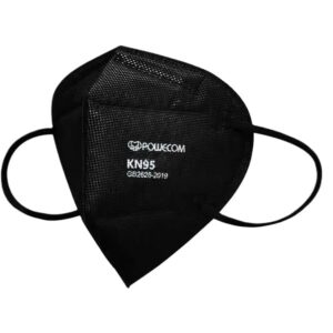 POWECOM KN95 Respirator Face Masks (10 Pack) | Black | Earloop Style