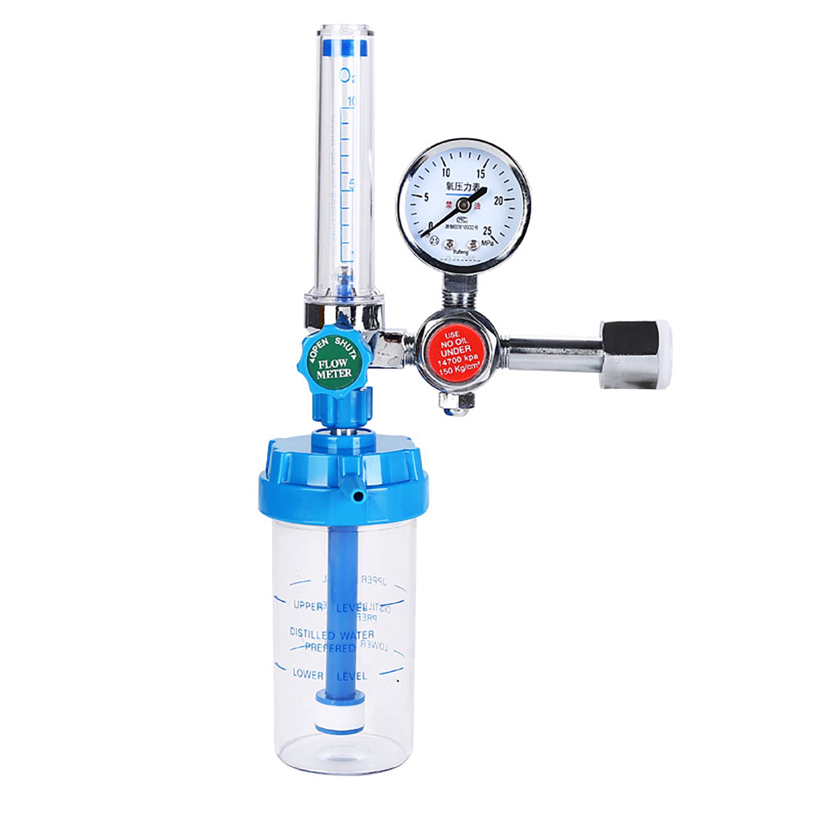 ZEVELOO Oxygen Pressure Regulator CGA540 Flowmeter Inhaler Flow Meter Absorber Buoy Type Inhalator 0-10L/min