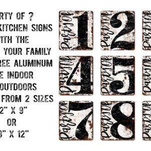 Custom Made Party Of Your Family Size Metal Decor Sign For Kitchen Or Dining Room