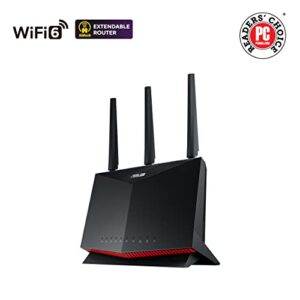 ASUS AX5700 WiFi 6 Gaming Router (RT-AX86S) – Dual Band Gigabit Wireless Internet, up to 2500 sq ft, Lifetime Free Internet Security, Mesh WiFi Support, Gaming Port, True 2 Gbps