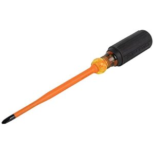 klein tools 6936ins insulated screwdriver, 1000v slim profile tip, #2 phillips with 6-inch shank, cushion-grip handle