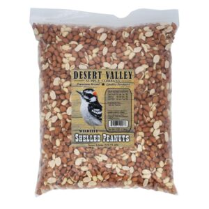 desert valley premium shelled peanuts - wild bird - wildlife food, squirrels, cardinals, jays & more (5-pounds)