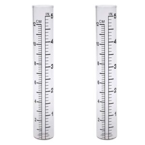 hutnuoy 5" rain gauge replacement tube glass for outdoor garden yard home, best rated 2 pcs