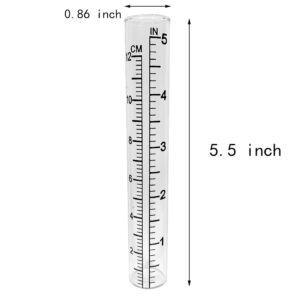 HUTNUOY 5" Rain Gauge Replacement Tube Glass for Outdoor Garden Yard Home, Best Rated 2 Pcs