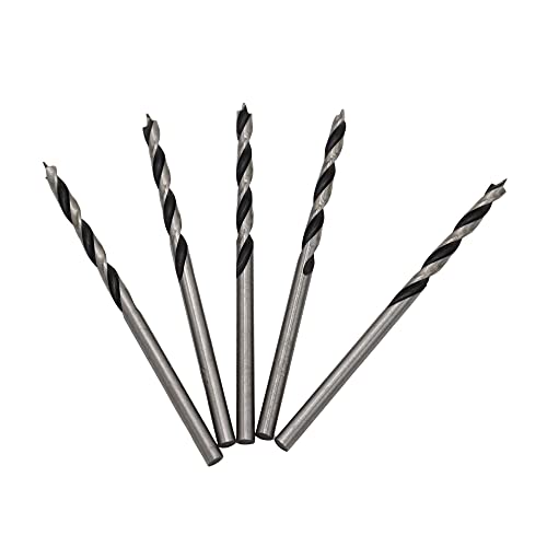 Brad Point Drill Bits 3mm (1/8") Wood Drill Bit Set Woodworking Drills High Carbon Steel for Furniture Hardwood Softwood Cupboard Wardrobe 5 Pack