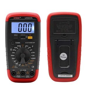 WHY-YUE Portable Laboratory Meter, UA6243L Auto Range Digital LCD Capacitor Capacitance Test Meter Multimeter Measurement Tester Meter