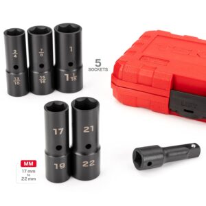 TEKTON 1/2 Inch Drive Thin Wall Impact Flip Socket Set (6-Piece) | SIF92400