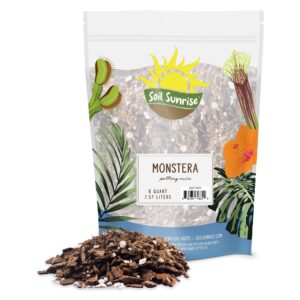 monstera houseplant potting soil mix (8 quarts), custom blend for growing and repotting