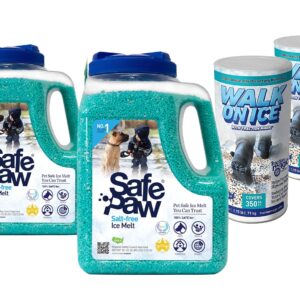 Safe Paw & Traction Magic Walk on Ice Combo for Instant Grip and Ice Melt, Child Plant Dog Paw & Pet Safe, Vet Approved, Non-Toxic,100% Salt & Chloride Free(2 Jug +2 Can)