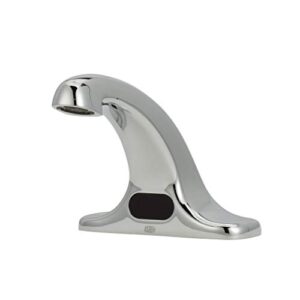 zurn z6915-xl-ssh aquasense centerset sensor faucet with 0.5 gpm aerator, single stainless supply hose, and 4" deck-mount spout, chrome