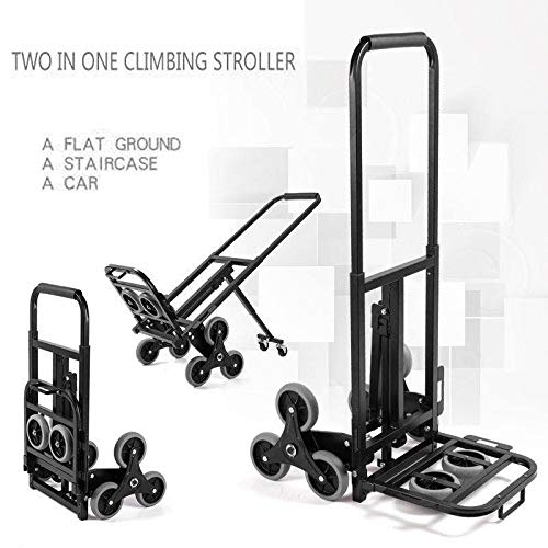 YTFLOT Heavy Duty 330LB Hand Trucks Stair Climber Cart Adjustable Handle Folding Hand Truck with 2 Backup Assistant Wheels