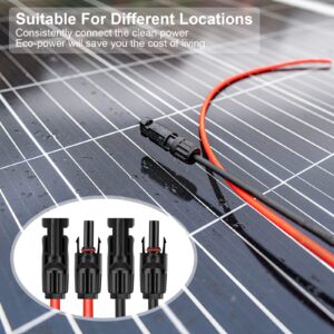 Geosiry Twin Wire Solar Panel Extension Cable - 30Ft 10AWG(6mm²) Solar Extension Cable with Female and Male Connector, Solar Panel Wire Adapter for Home, Shop and RV Solar Panels (10AWG 30FT)