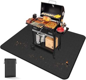 ec technology under grill mat ec tech, 60 x 48 inch grill mat under desk, double-sided fireproof oil-proof mats for fire pit, charcoal, gas grills, smokers, bbq