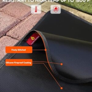 EC Technology Under Grill Mat EC TECH, 60 x 48 Inch Grill Mat Under Desk, Double-Sided Fireproof Oil-Proof Mats for Fire Pit, Charcoal, Gas Grills, Smokers, BBQ