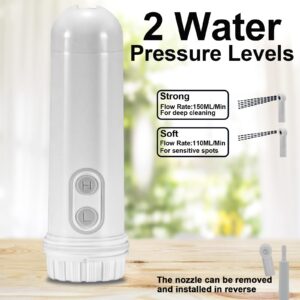 Portable Bidet - Mini Foldable Handheld Personal Travel Bidet with 2 Pressure Options Electric Sprayer Toilet for Personal Hygiene Cleaning/Soothing Postpartum Care/Perineal & Hemmoroid Treatment