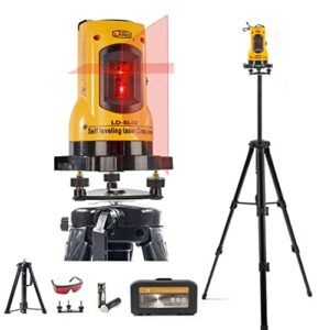 land laser level kit class laser Ⅱ,self-leveling laser cross level,horizontal and vertical points rotatable 360 degree suitable for interior design（lightweight tripod,battery included ）