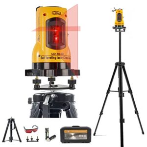 LAND Laser Level Kit Class Laser Ⅱ,Self-Leveling laser Cross Level,Horizontal and Vertical Points Rotatable 360 Degree Suitable for interior design（Lightweight Tripod,Battery Included ）