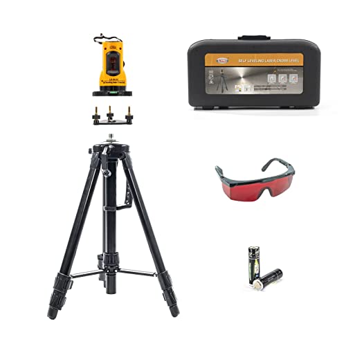 LAND Laser Level Kit Class Laser Ⅱ,Self-Leveling laser Cross Level,Horizontal and Vertical Points Rotatable 360 Degree Suitable for interior design（Lightweight Tripod,Battery Included ）