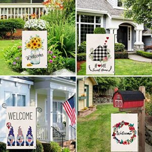 Seasonal Garden Flags Set of 12 Double Sided 12 x 18 Inch Yard Flags Small Welcome Garden Flags for Outside, Spring Valentines Easter St Patricks Day Outdoor Flags Holiday Garden Flags for All Seasons