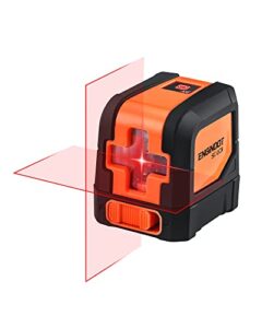 engindot self leveling laser level 50ft, cross line laser with quick self leveling,360°magnetic mounting plate, zippered pouch, battery included, for tiling and aligning