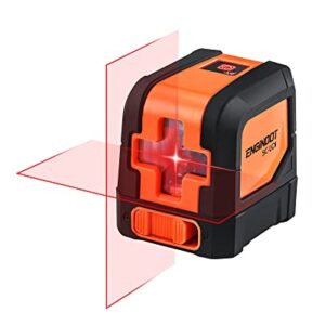 ENGiNDOT Self Leveling Laser Level 50ft, Cross Line Laser with Quick Self Leveling,360°Magnetic Mounting Plate, Zippered Pouch, Battery Included, for Tiling and Aligning