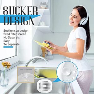 Drain Clean Cover White,Square Drain Shower Cover, Silicone Hair Stopper with Suction Cup,Easy to Install and Clean Great for Hair Loss, Suitable for Bathroom,Bathtub,Kitchen 5 Pack(White)