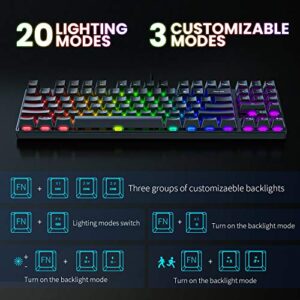 SIMGAL Wired Mechanical Keyboard and Mouse Combo, 89 Keys Rainbow Backlit Gaming Keyboard with Number Keys & Blue Switch for PC Gamer Laptop, Up to 6400 DPI Mouse with 7 Buttons (Black with Mouse)