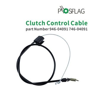 POSFLAG 746-04091 Control Cable Replaces MTD 946-04091 Clutch Cable, MTD 94604091 Clutch Cable, MTD 946 04091, 746 04091, 74604091 for Troy-Bilt Squall 521, 721, 5521 21" Snow Throwers