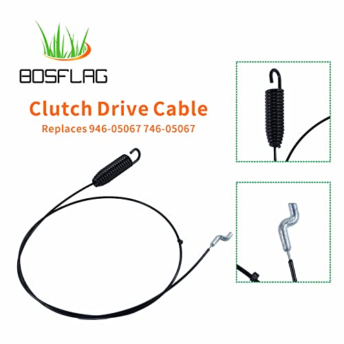 BOSFLAG 946-05067 Clutch Drive Cable with 751-0354 Primer Bulb Replaces MTD 946-05067 Cable, 946 05067, 94605067, 746-05067, 746 05067, 74605067 for MTD MP28, MP30, RM2410, RM2610, RM2860 Snowblowers