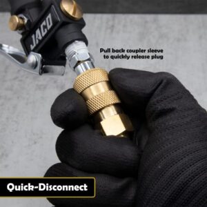 JACO Hi-Flo Quick Connect Air Hose Fittings - 1/4" NPT | High Flow Plug & Coupler Kit, Type V (Set of 12)