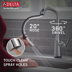 Delta Faucet Stryke Touch Kitchen Faucet Brushed Nickel, Kitchen Faucets with Pull Down Sprayer, Touch Faucet for Kitchen Sink, Touch2O Technology, Lumicoat Arctic Stainless 9176T-AR-DST