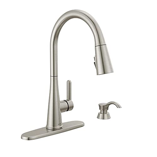 Greydon Single-Handle Pull-Down Sprayer Kitchen Faucet with ShieldSpray and Soap Dispenser in SpotShield Stainless Steel