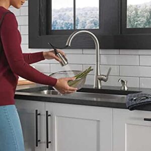 Greydon Single-Handle Pull-Down Sprayer Kitchen Faucet with ShieldSpray and Soap Dispenser in SpotShield Stainless Steel