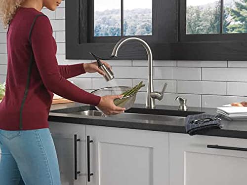 Greydon Single-Handle Pull-Down Sprayer Kitchen Faucet with ShieldSpray and Soap Dispenser in SpotShield Stainless Steel